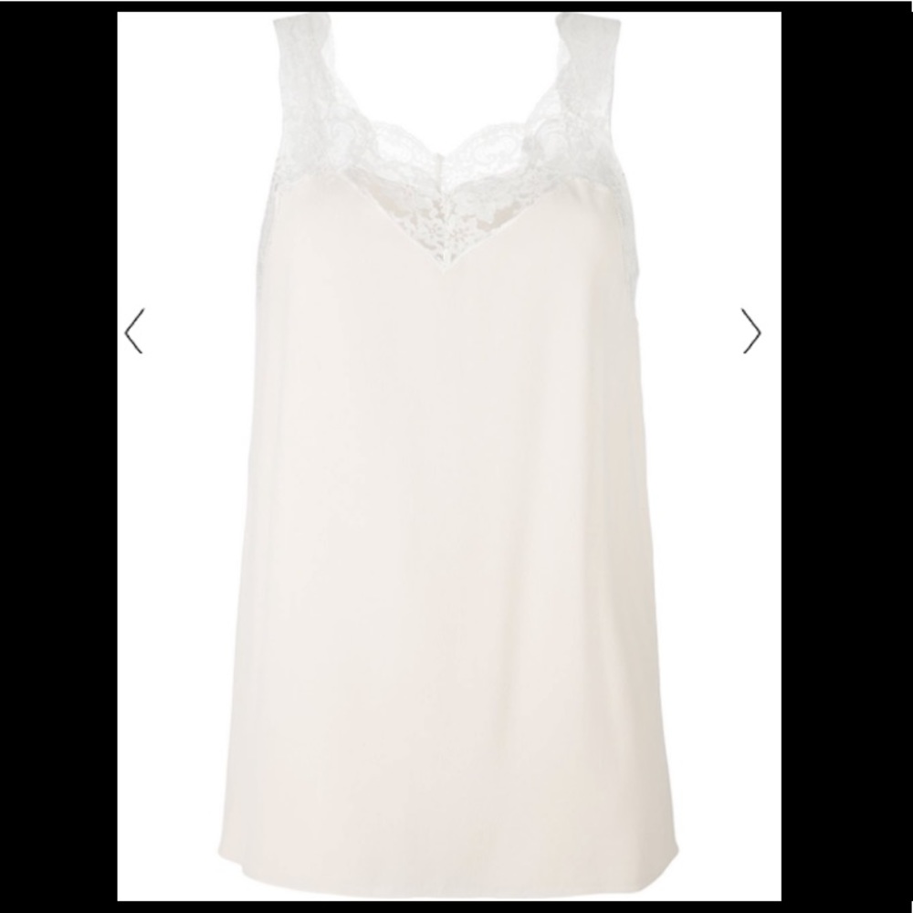 NWT Chloé Vanilla Lace Trim Cami - 100% Silk